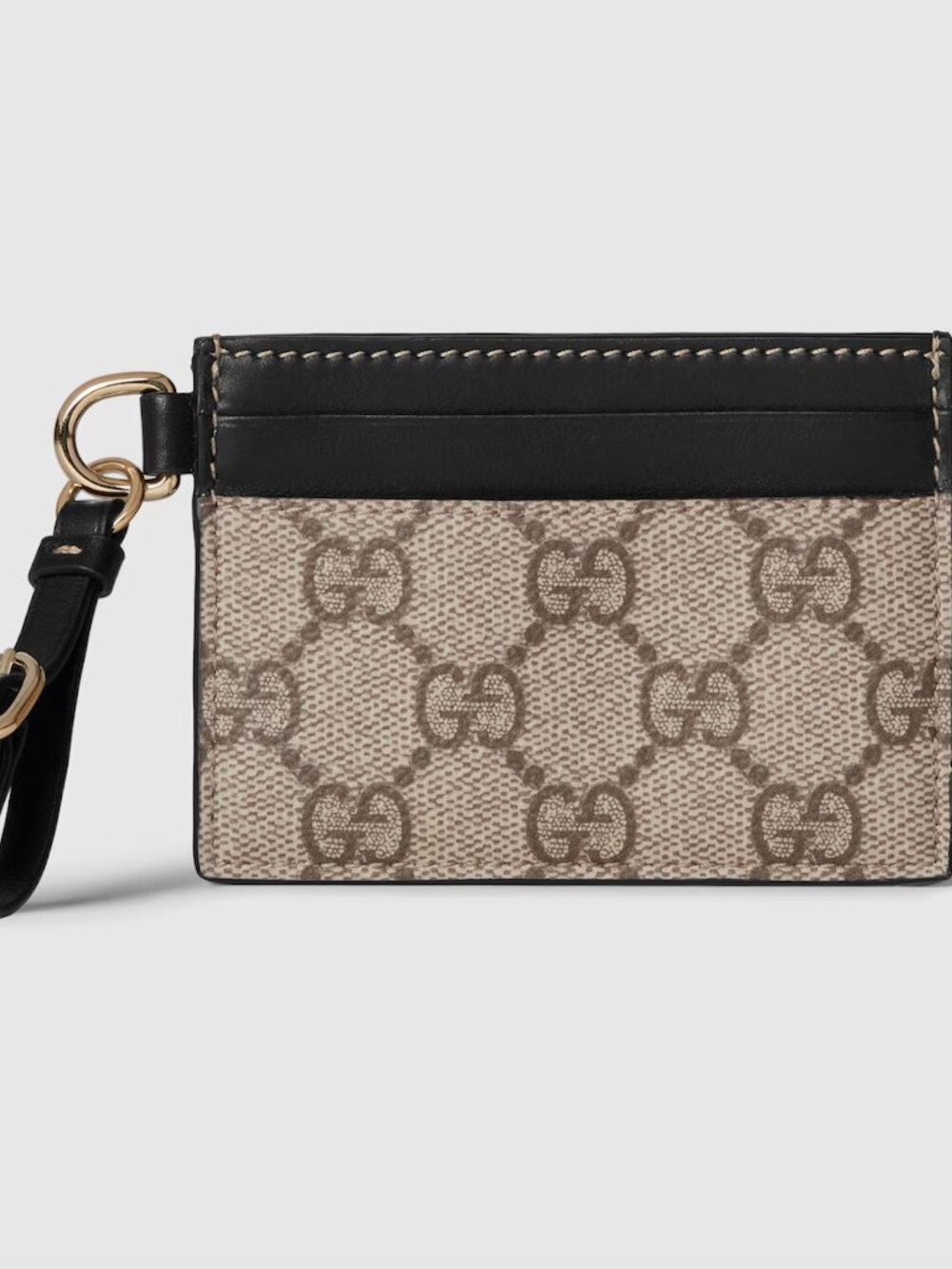 GG EMBLEM CARD CASE WITH STRAP